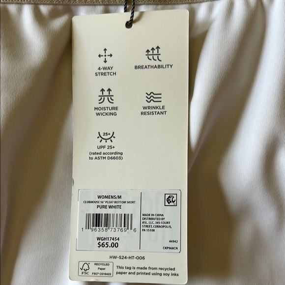 White Walter Hagen Women's Pleated Skort - Picture 5 of 5